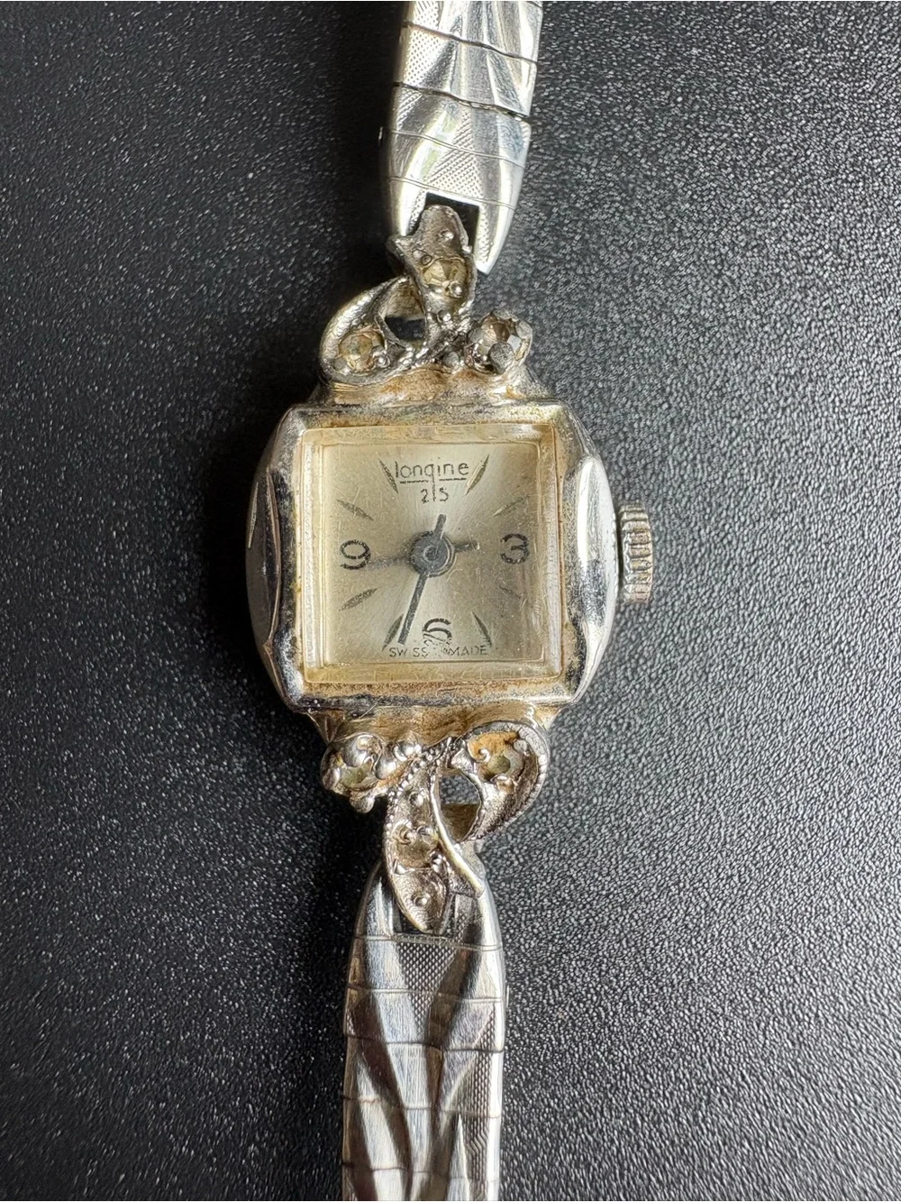 Longine Silver-Tone Women's Vintage Bracelet Watch Swiss Made